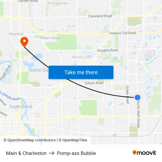 Main & Charleston to Pomp-ass Bubble map