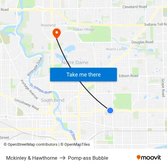 Mckinley & Hawthorne to Pomp-ass Bubble map