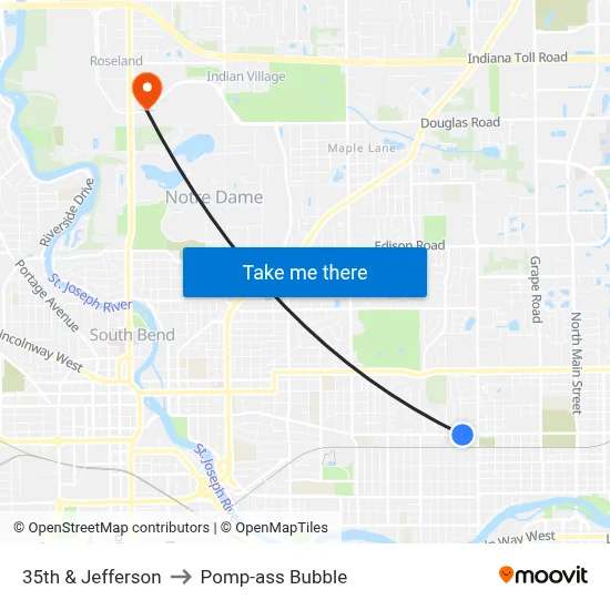 35th & Jefferson to Pomp-ass Bubble map