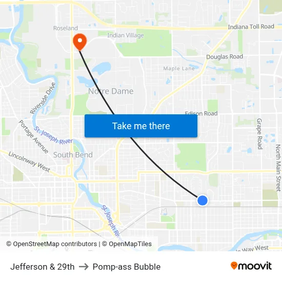 Jefferson & 29th to Pomp-ass Bubble map