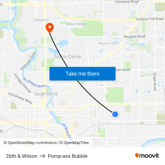 26th & Wilson to Pomp-ass Bubble map