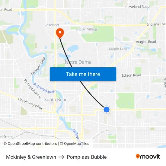 Mckinley & Greenlawn to Pomp-ass Bubble map