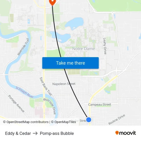 Eddy & Cedar to Pomp-ass Bubble map