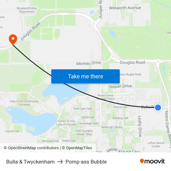 Bulla & Twyckenham to Pomp-ass Bubble map