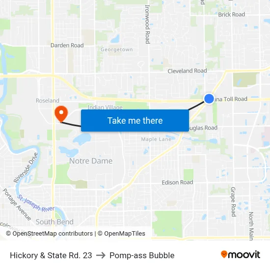 Hickory & State Rd. 23 to Pomp-ass Bubble map