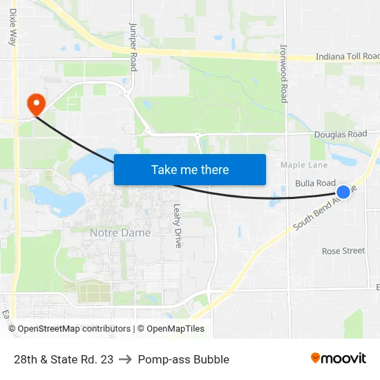 28th & State Rd. 23 to Pomp-ass Bubble map