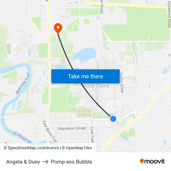 Angela & Duey to Pomp-ass Bubble map