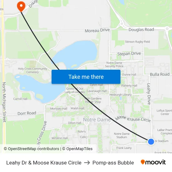 Leahy Dr & Moose Krause Circle to Pomp-ass Bubble map
