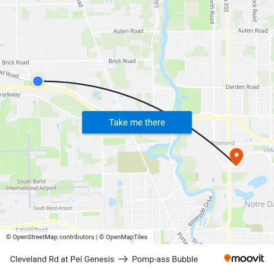 Cleveland Rd at Pei Genesis to Pomp-ass Bubble map