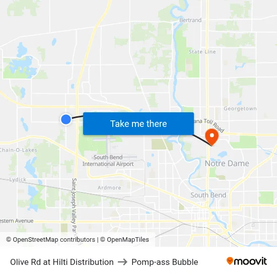 Olive Rd at Hilti Distribution to Pomp-ass Bubble map