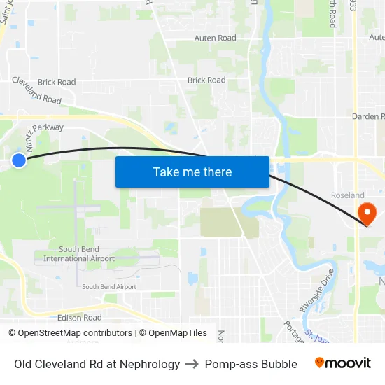 Old Cleveland Rd at Nephrology to Pomp-ass Bubble map