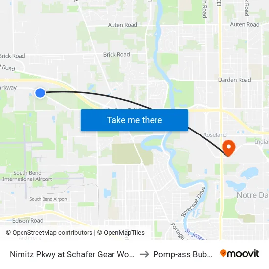 Nimitz Pkwy at Schafer Gear Works to Pomp-ass Bubble map