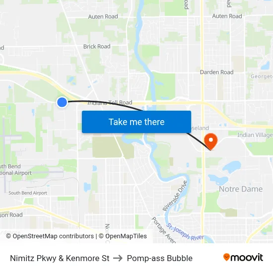 Nimitz Pkwy & Kenmore St to Pomp-ass Bubble map