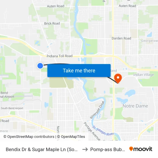 Bendix Dr & Sugar Maple Ln (South) to Pomp-ass Bubble map