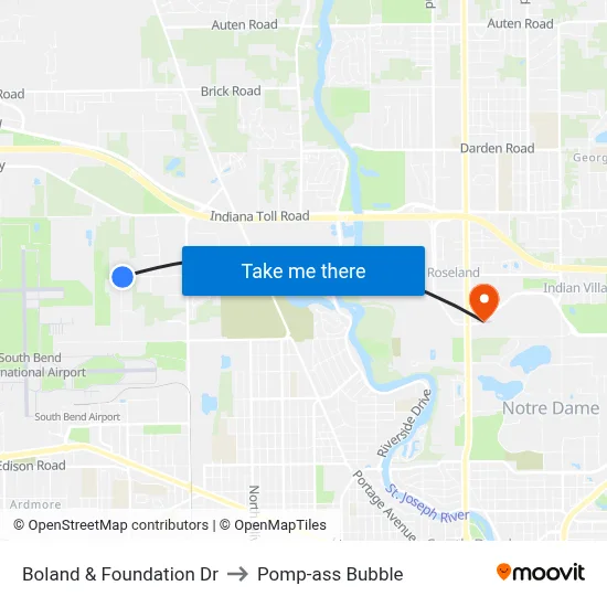 Boland & Foundation Dr to Pomp-ass Bubble map