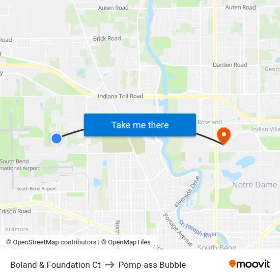 Boland & Foundation Ct to Pomp-ass Bubble map