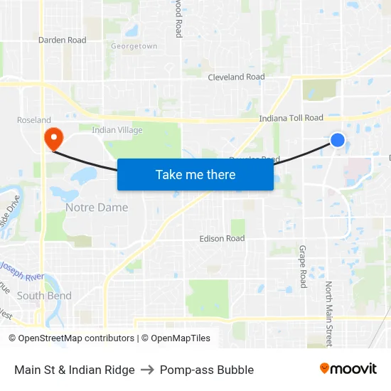 Main St & Indian Ridge to Pomp-ass Bubble map