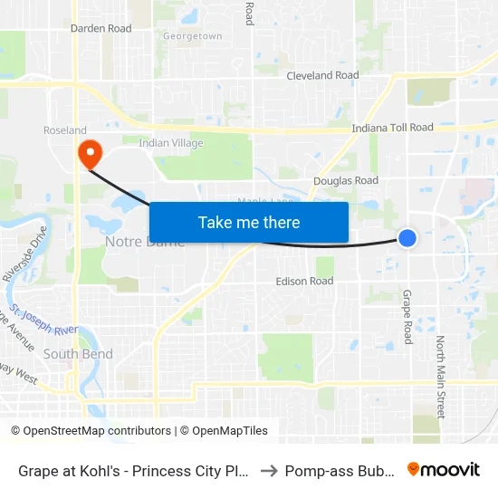 Grape at Kohl's - Princess City Plaza to Pomp-ass Bubble map