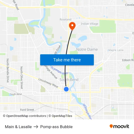 Main & Lasalle to Pomp-ass Bubble map