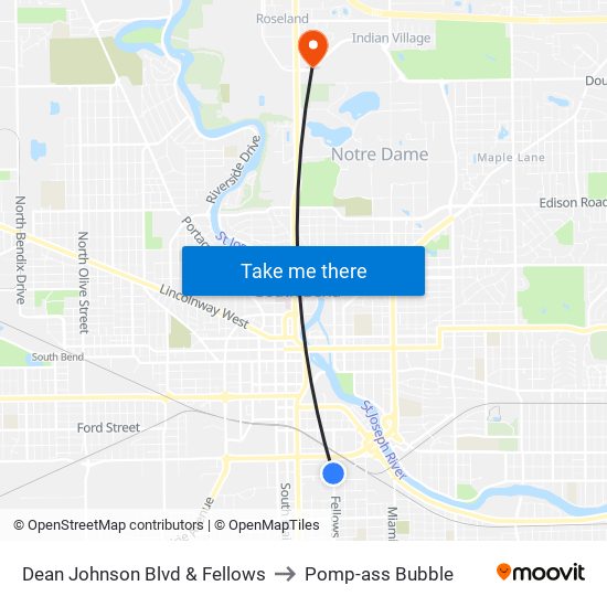 Dean Johnson Blvd & Fellows to Pomp-ass Bubble map