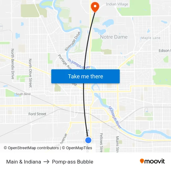 Main & Indiana to Pomp-ass Bubble map