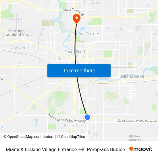 Miami & Erskine Village Entrance to Pomp-ass Bubble map