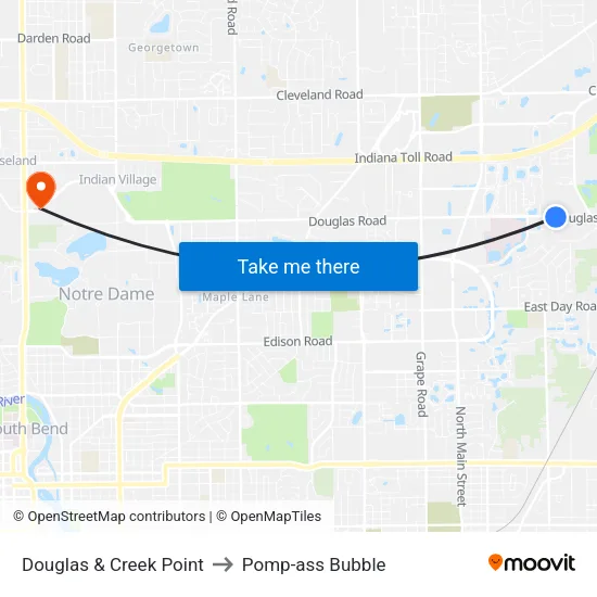 Douglas & Creek Point to Pomp-ass Bubble map