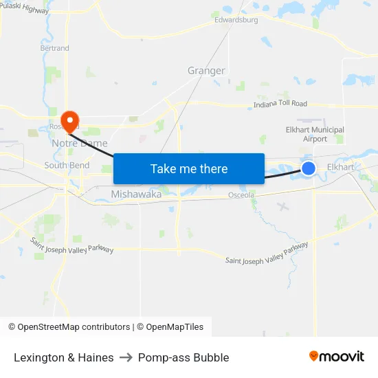 Lexington & Haines to Pomp-ass Bubble map