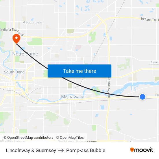 Lincolnway & Guernsey to Pomp-ass Bubble map