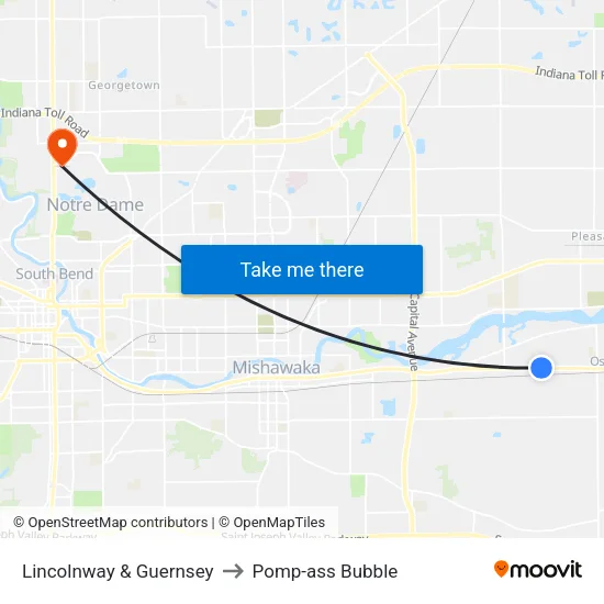Lincolnway & Guernsey to Pomp-ass Bubble map