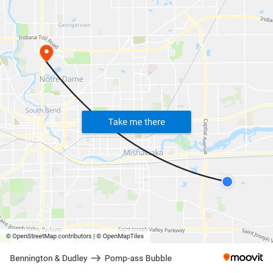 Bennington & Dudley to Pomp-ass Bubble map