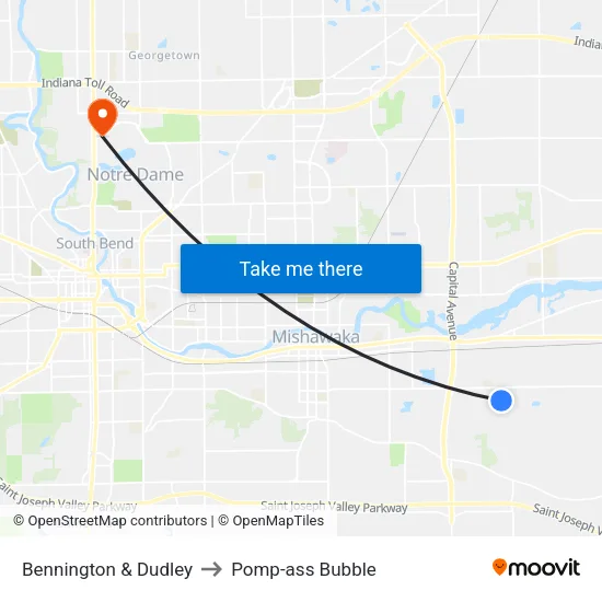 Bennington & Dudley to Pomp-ass Bubble map