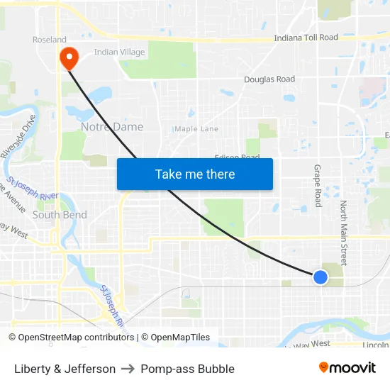 Liberty & Jefferson to Pomp-ass Bubble map