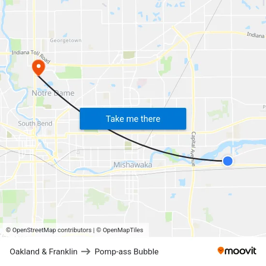 Oakland & Franklin to Pomp-ass Bubble map