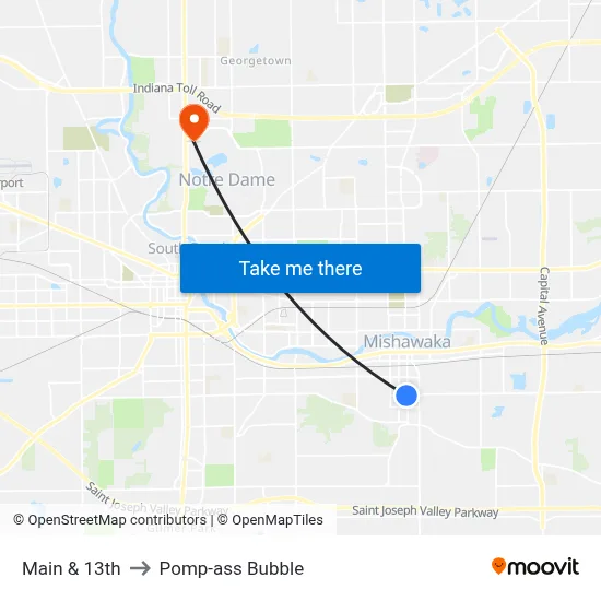 Main & 13th to Pomp-ass Bubble map