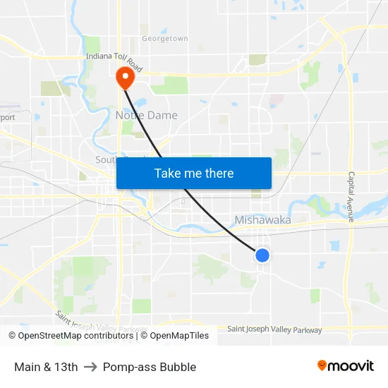 Main & 13th to Pomp-ass Bubble map