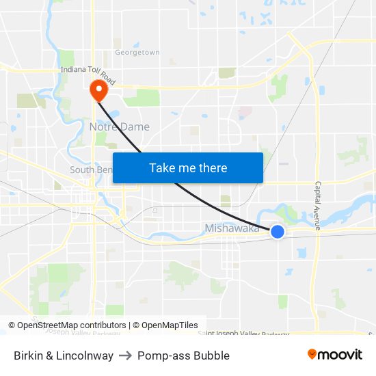 Birkin & Lincolnway to Pomp-ass Bubble map
