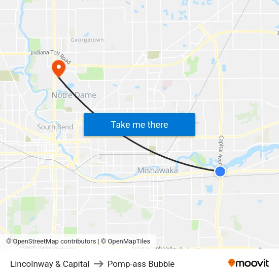 Lincolnway & Capital (Out) to Pomp-ass Bubble map