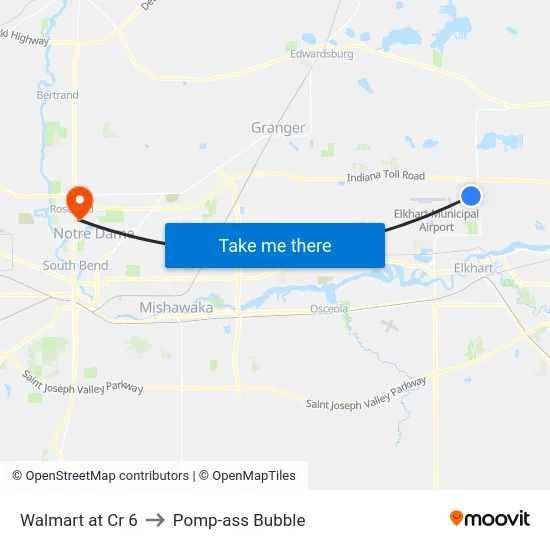 Walmart at Cr 6 to Pomp-ass Bubble map