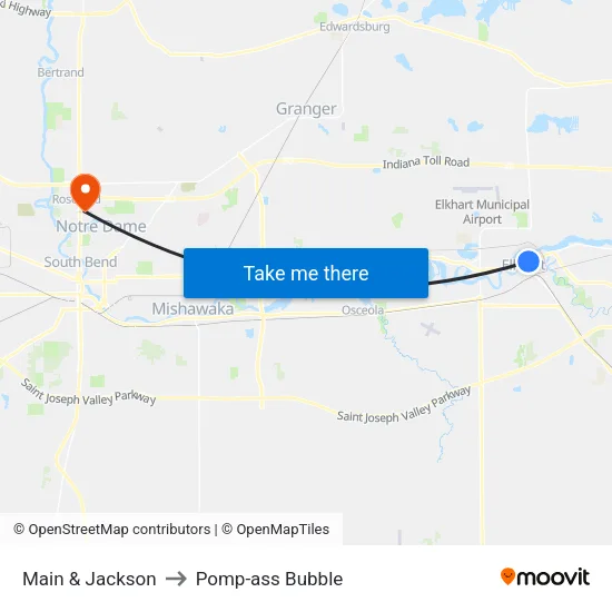 Main & Jackson to Pomp-ass Bubble map