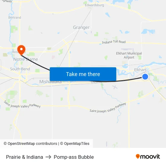 Prairie & Indiana to Pomp-ass Bubble map