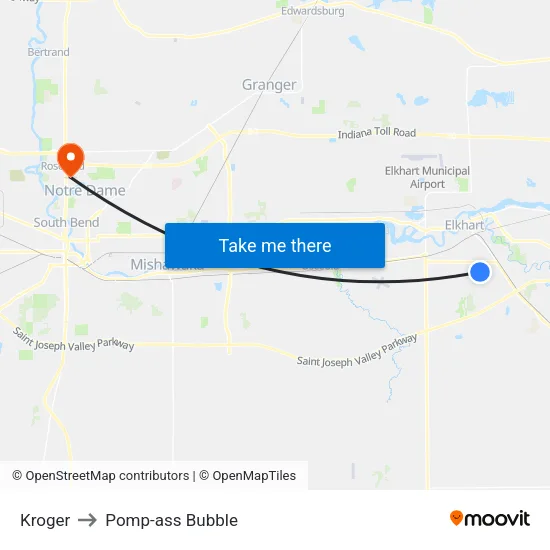 Kroger to Pomp-ass Bubble map