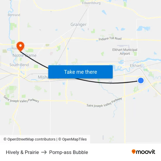 Hively & Prairie to Pomp-ass Bubble map
