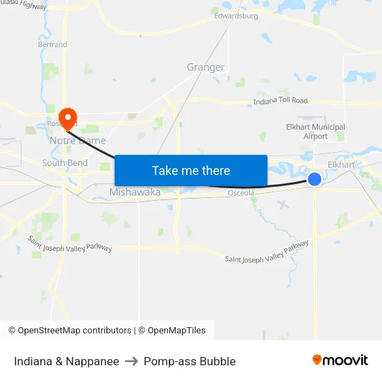 Indiana & Nappanee to Pomp-ass Bubble map