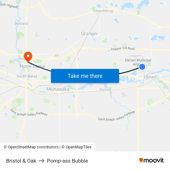 Bristol & Oak to Pomp-ass Bubble map