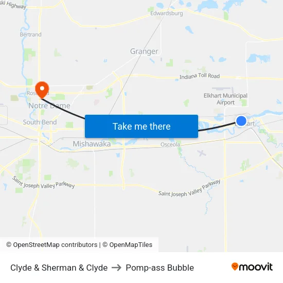 Clyde & Sherman & Clyde to Pomp-ass Bubble map