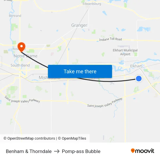 Benham & Thorndale to Pomp-ass Bubble map