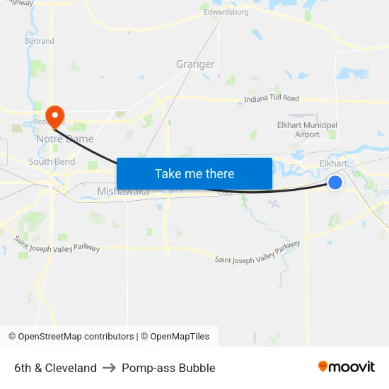 6th & Cleveland to Pomp-ass Bubble map