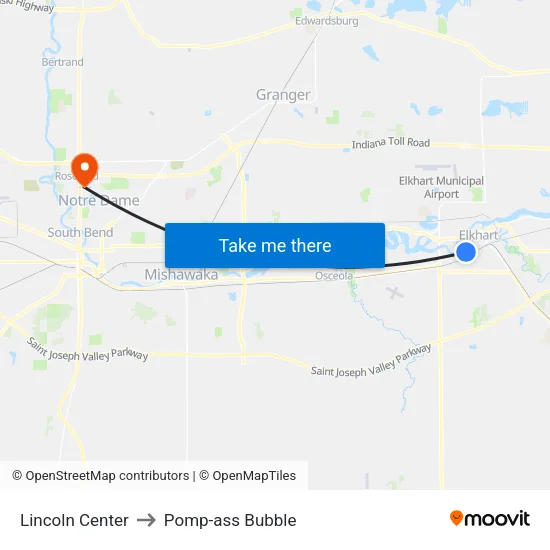 Lincoln Center to Pomp-ass Bubble map