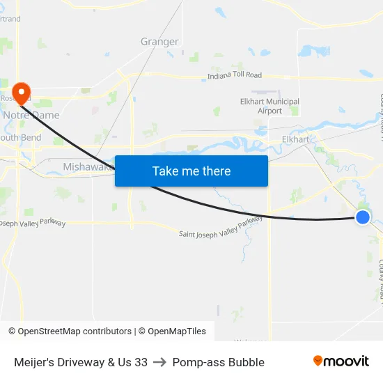Meijer's Driveway & Us 33 to Pomp-ass Bubble map